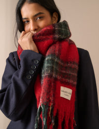Red Tartan Blanket Scarf