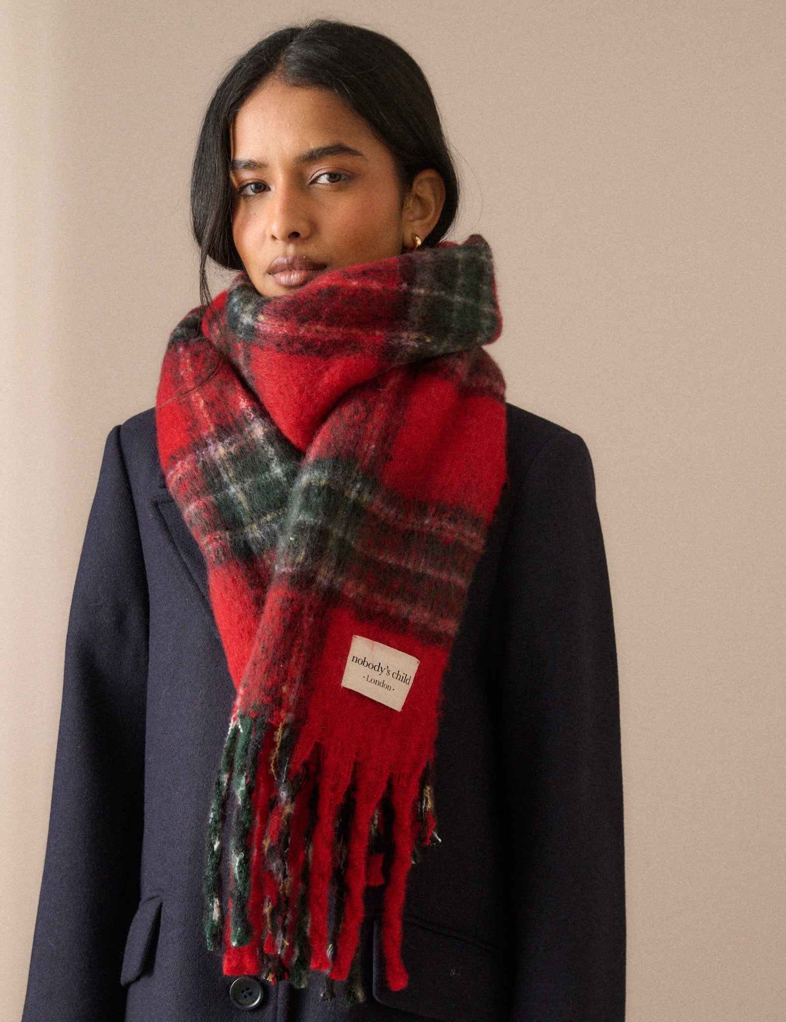 Red Tartan Blanket Scarf