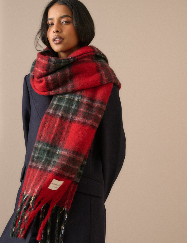 Red Tartan Blanket Scarf