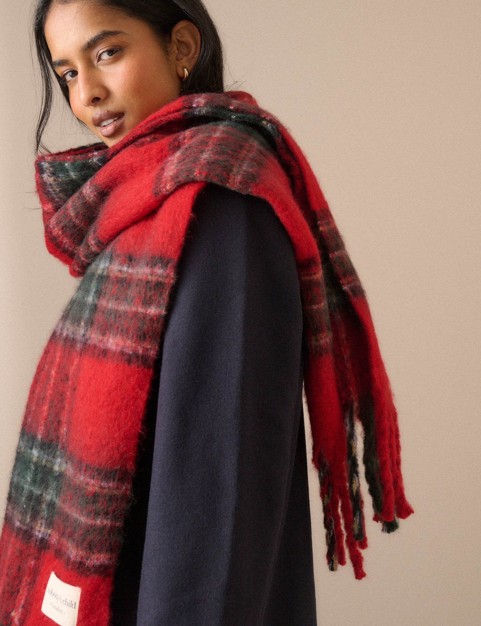 Red Tartan Blanket Scarf