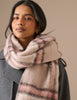 Cream and Pink Check Blanket Scarf