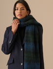 Green and Blue Check Blanket Scarf