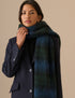 Green and Blue Check Blanket Scarf