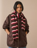 Brown and Pink Striped Skinny Scarf