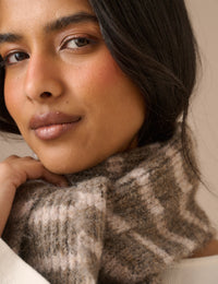 Taupe Stripe Skinny Scarf