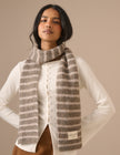 Taupe Stripe Skinny Scarf