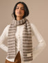 Taupe Stripe Skinny Scarf