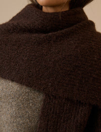 Brown Ribbed Scarf