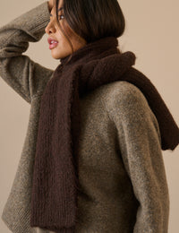 Brown Ribbed Scarf