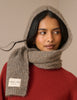 Taupe Ribbed Hooded Scarf
