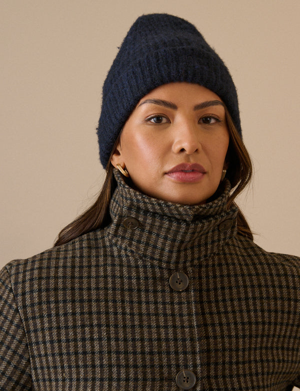 Navy Ribbed Beanie