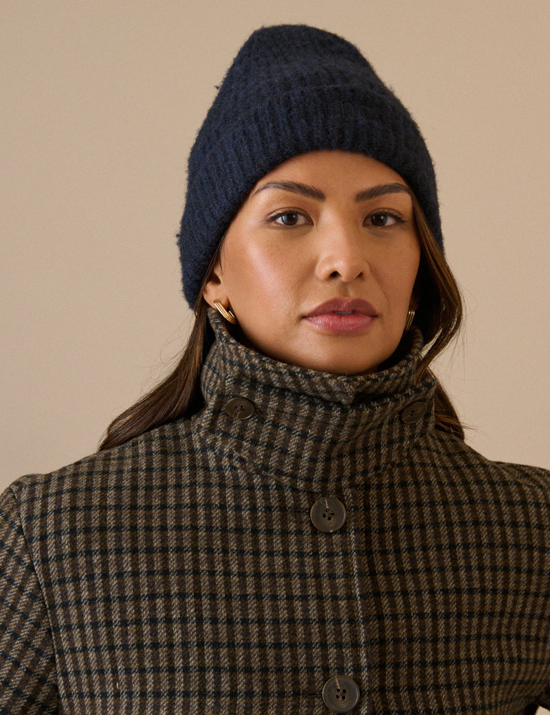 Navy Ribbed Beanie