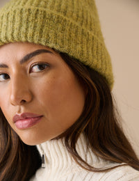 Moss Marl Ribbed Beanie