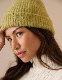 Moss Marl Ribbed Beanie