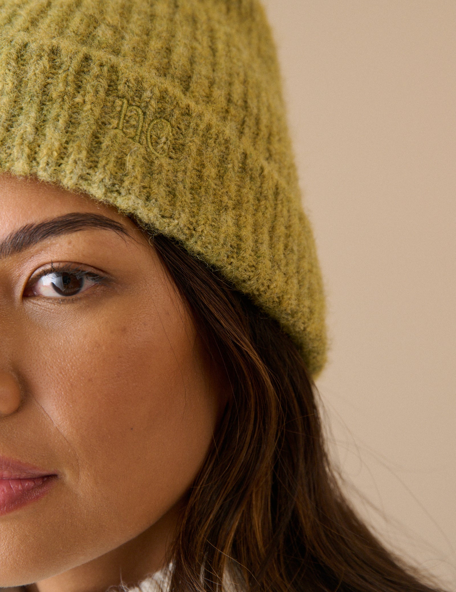 Moss Marl Ribbed Beanie