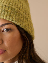 Moss Marl Ribbed Beanie