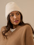 Cream Ribbed Beanie