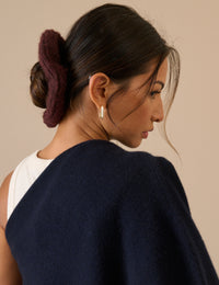 Burgundy Oversized Ribbed Scrunchie
