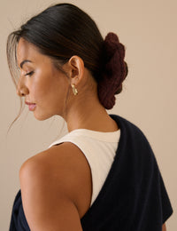 Burgundy Oversized Ribbed Scrunchie