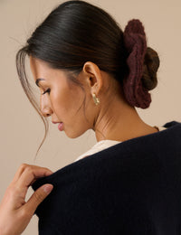 Burgundy Oversized Ribbed Scrunchie