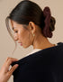 Burgundy Oversized Ribbed Scrunchie