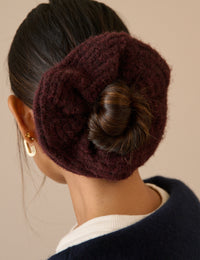 Burgundy Oversized Ribbed Scrunchie