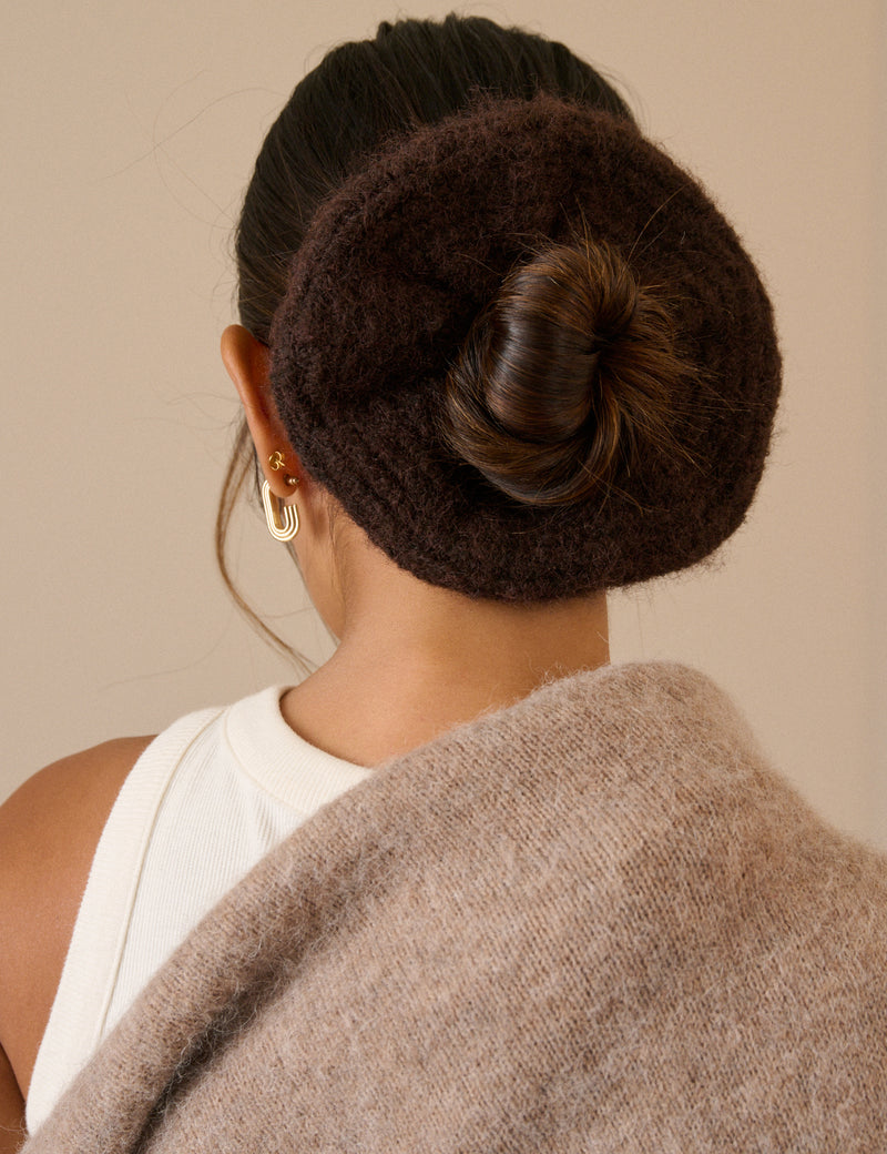 Brown Oversized Ribbed Scrunchie