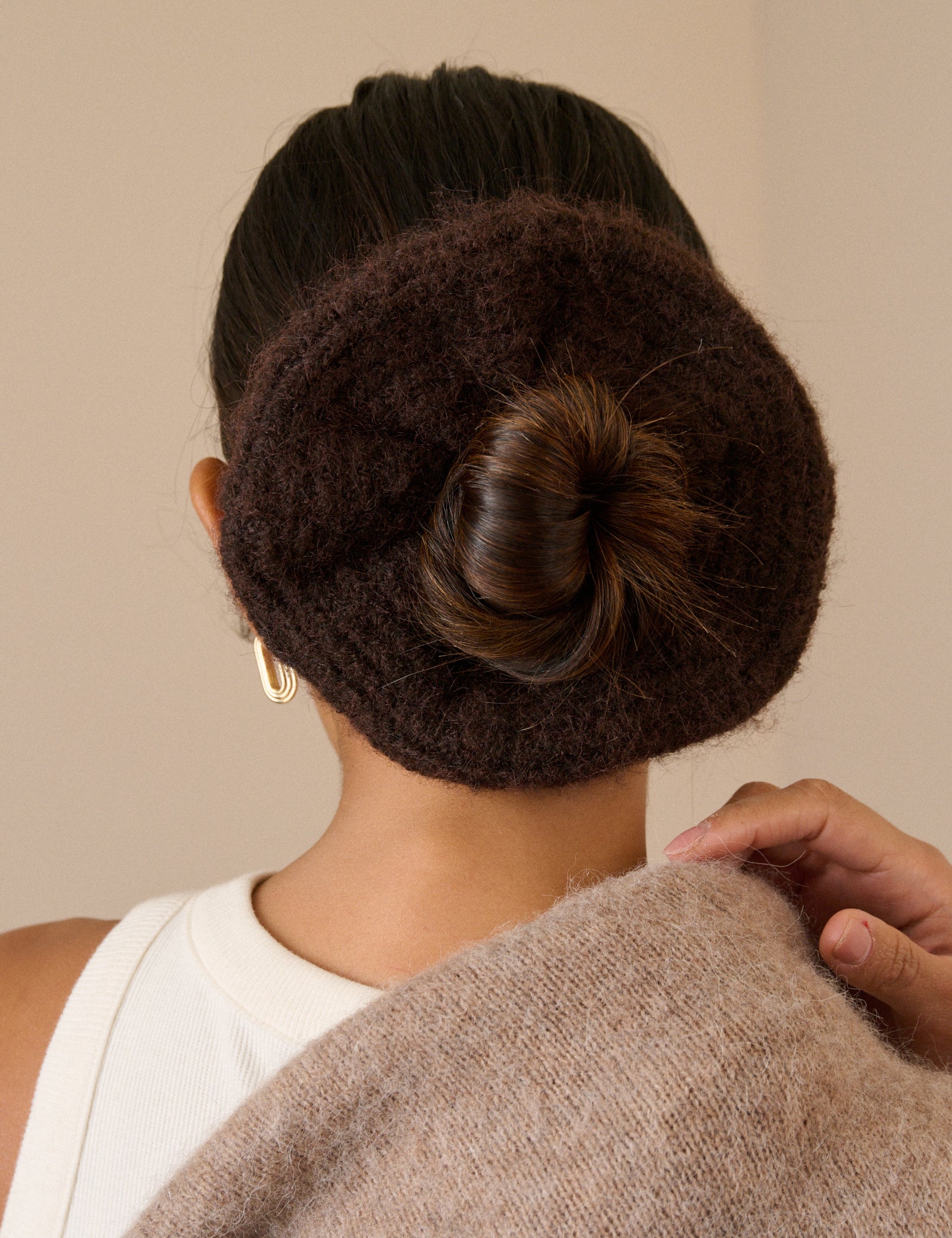 Brown Oversized Ribbed Scrunchie
