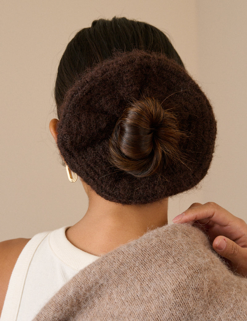 Brown Oversized Ribbed Scrunchie