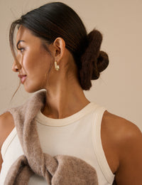 Brown Oversized Ribbed Scrunchie