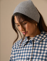 Grey Knitted Triangle Headscarf