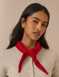 Red Wool-Blend Knitted Neckerchief