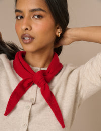 Red Wool-Blend Knitted Neckerchief
