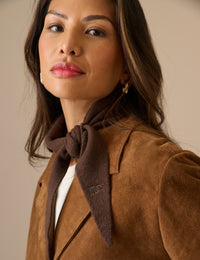 Brown Wool-Blend Knitted Neckerchief