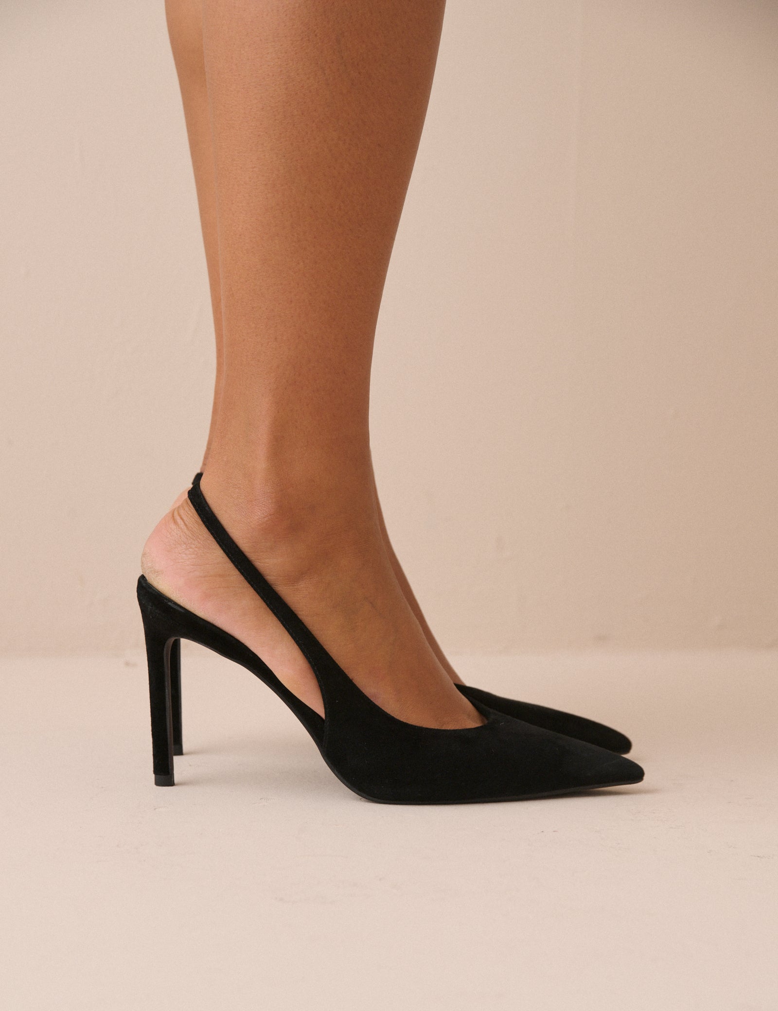 Black Suede Sling Back Heel