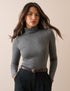 Grey Roll Neck Jersey Top