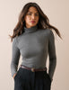 Grey Roll Neck Jersey Top