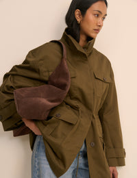 Khaki Funnel Neck Norine Utility Jacket