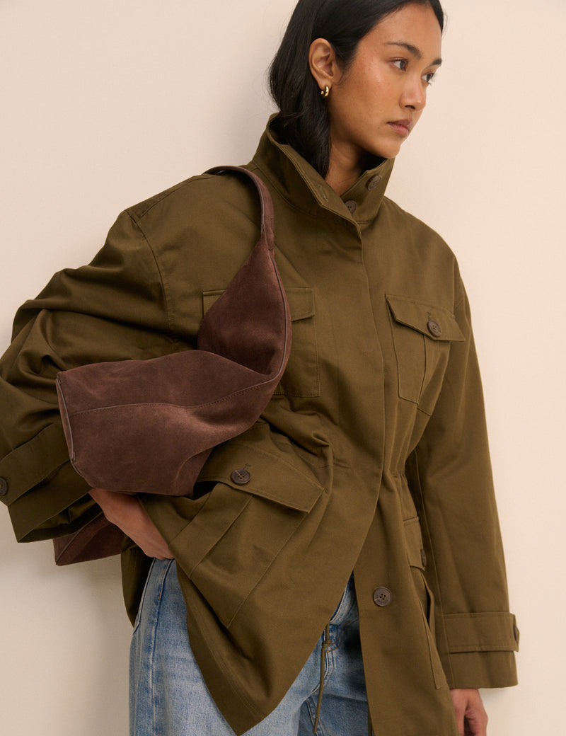 Khaki Funnel Neck Norine Utility Jacket