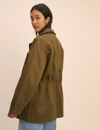 Khaki Funnel Neck Norine Utility Jacket