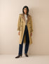 Camel Gingham Trim Trench Coat