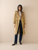 Camel Gingham Trim Trench Coat