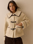 Cream Oversized Collar Borg Jacket