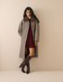 Blue and Red Heritage Check Faux Fur Collar Coat