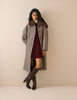 Blue and Red Heritage Check Faux Fur Collar Coat