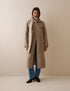 Brown Check Wool-Blend Reversible Scarf Coat