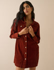 Rust Orange Cord Sheena Shirt Dress