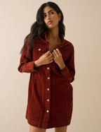 Rust Orange Cord Sheena Shirt Dress