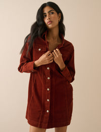 Rust Orange Cord Sheena Shirt Dress
