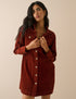 Rust Orange Cord Sheena Shirt Dress